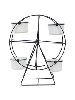 Amaya Decors - Revolving Wheel Black & White Planter Stand