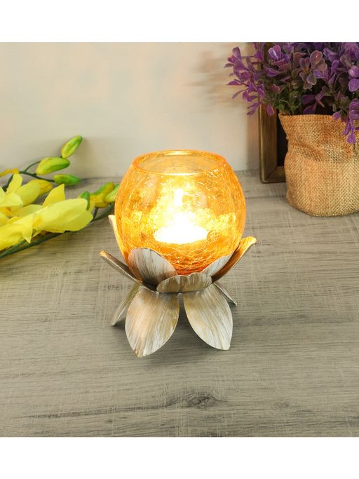 Amaya Decors Small Glass Yellow Lotus