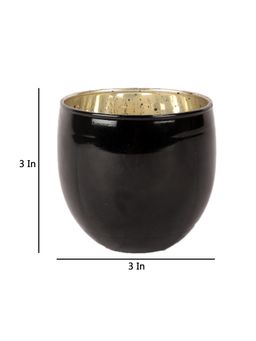 Amaya Decors - Big Black Glass Votive Set of 4