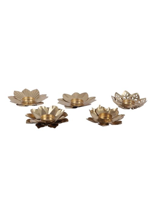 Amaya Decors Flower Shape Tealight Holders Set of 5