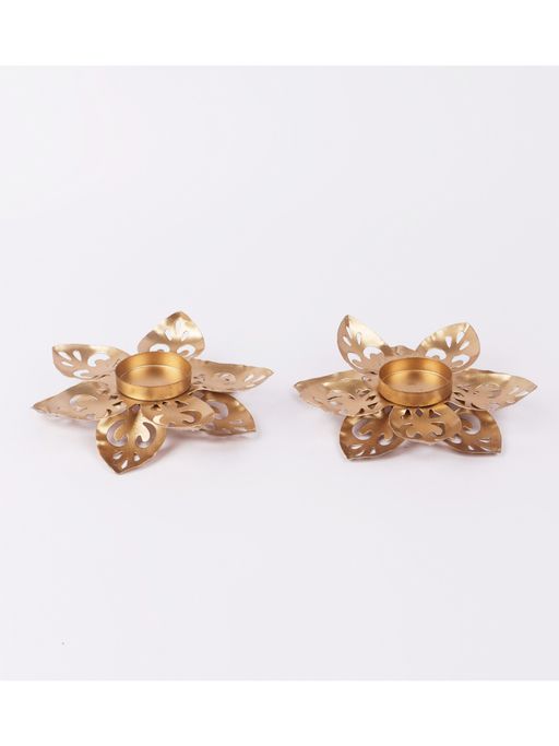 Amaya Decors Small Flower Cut Tealight Holder Set of 2