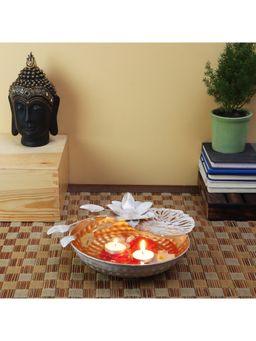 Amaya Decors - Gold & White Decorative Platter Bowl