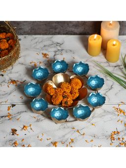 Amaya Decors - Turquoise & Gold Taj Decorative Platter