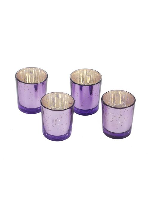 Amaya Decors Purple Glass Votive Set of 4