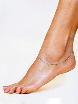 Kai Jewel - Sterling Silver Argent Spheres Duo Anklet