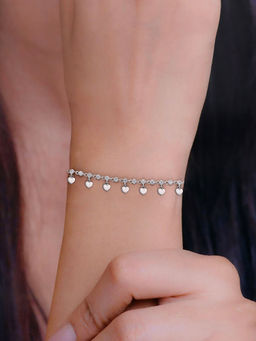 Kai Jewel - Sterling Silver Heartfelt String lets Charm Bracelet