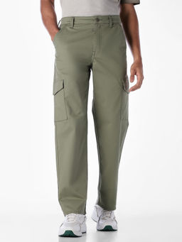 Jack & Jones - Men Regular Fit Green Cargo Pants