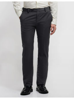 Arrow - Men Grey Dobby Weave Hudson Tailored Fit Trousers