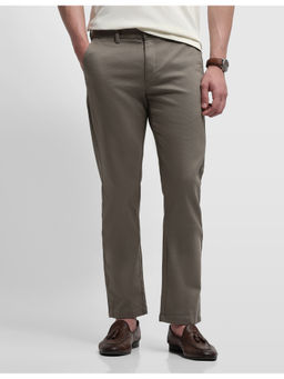 Arrow Sports - Men Brown Hudson Tailored Regular Fit Dobby Weave Trousers