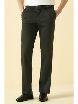 Allen Solly - Men Dark Olive Textured Formal Trouser