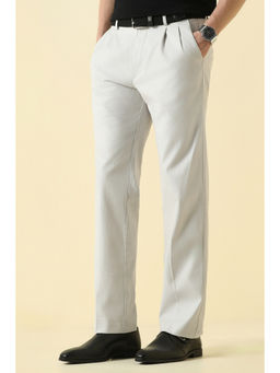 Allen Solly - Men Light White Textured Formal Trouser
