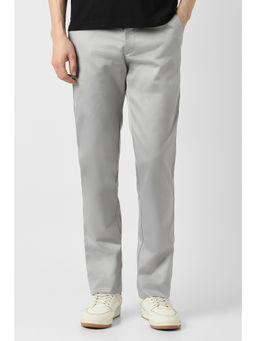 Peter England - Men Grey Solid Slim Fit Trouser