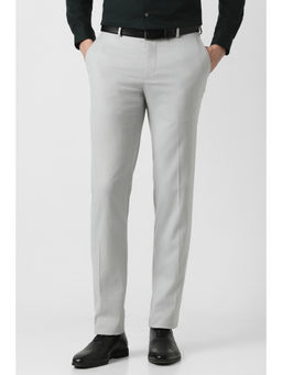 Peter England - Men Grey Textured Trouser