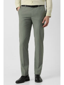 Peter England - Men Green Solid Trouser