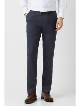 Peter England - Men Navy Textured Trouser