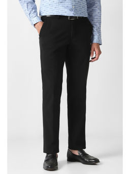 Van Heusen - Men Black Solid Trouser
