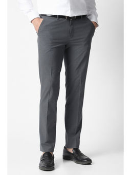Van Heusen - Men Grey Solid Trouser