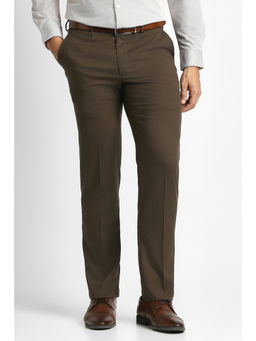 Van Heusen - Men Brown Solid Trouser