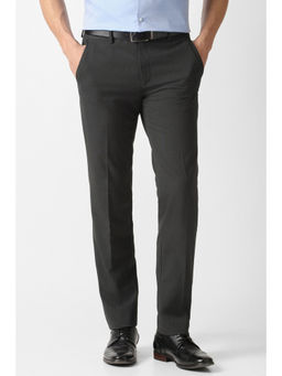 Van Heusen - Men Black Solid Trouser