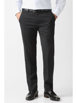 Van Heusen - Men Black Solid Trouser