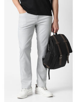 Van Heusen - Men Grey Solid Trouser