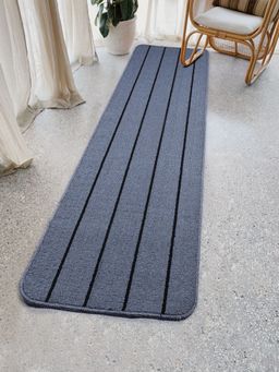 Saral Home - Polypropylene Striped Anti Skid Runner-Blue-45X180 Cm