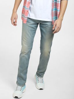 Jack & Jones - Blue Low Rise Washed Glenn Slim Jeans