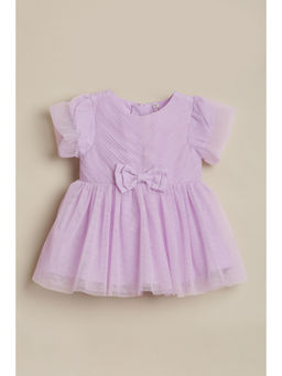 Allen Solly - Girls Lavender Solid Party Dress
