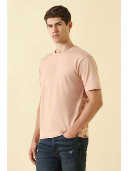Allen Solly - Men Pink Print Crew Neck T-Shirt