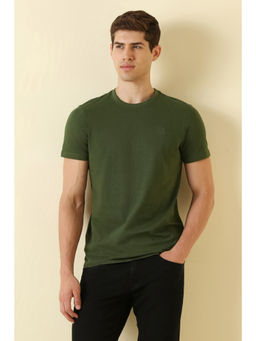 Allen Solly - Men Olive Crew Neck T-Shirt