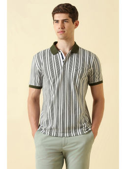 Allen Solly - Men Multi-Color Stripe Polo T-Shirt