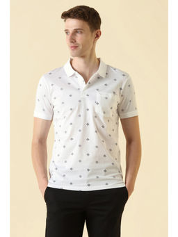 Allen Solly - Men White Printed Polo T-Shirt