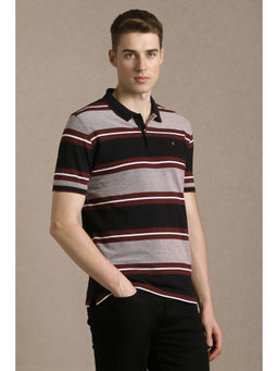 Louis Philippe - Men Multi-Color Stripe Polo T-Shirt