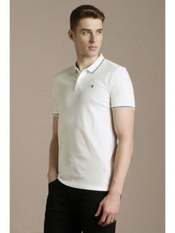 Louis Philippe - Men White Polo T-Shirt