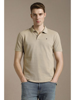 Louis Philippe - Men Beige Polo T-Shirt