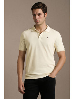 Louis Philippe - Men Cream Polo T-Shirt
