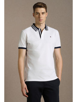Louis Philippe - Men White Polo T-Shirt