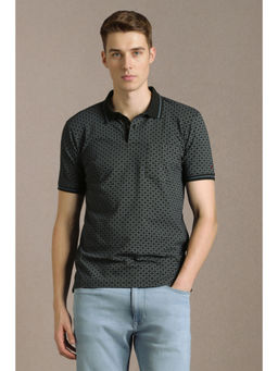 Louis Philippe - Men Black Printed Polo T-Shirt