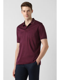 Peter England - Men Wine Polo T-Shirt