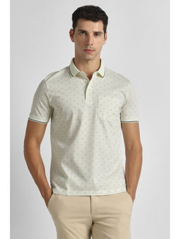 Van Heusen - Men White Printed Polo T-Shirt