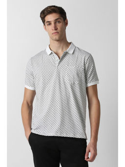 Van Heusen - Men White Print Polo T-Shirt