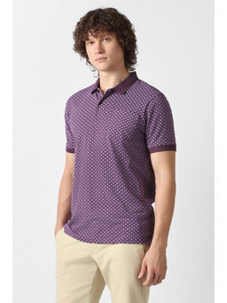 Van Heusen - Men Purple Printed Polo T-Shirt