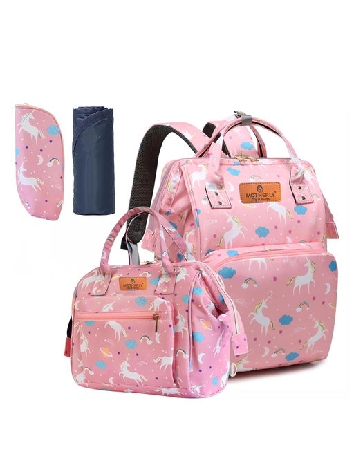 Motherly Elegant Combo - Large and Small Diaper Bag for Mothers for Travel (0-36 Months)