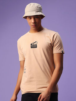 Bewakoof - Official Friends Men's Brown Welcome To The Real World (Friends) Graphic Printed T-shirt