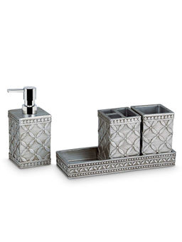 Freelance - Soho Premium Polyresin 4 Pcs Bathroom Set-Dispenser Holder Tumbler & Soap Dish