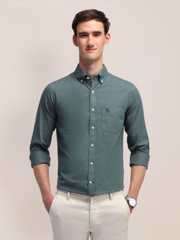 U.S. POLO ASSN. - Men Grey Cotton Tailored Fit Shirt