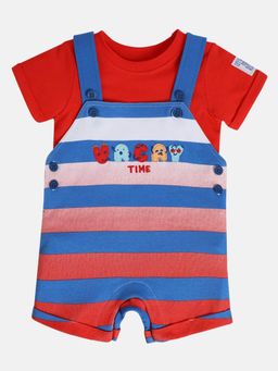 MINI KLUB - Red Stripes Dungaree and T-Shirt (Set of 2)