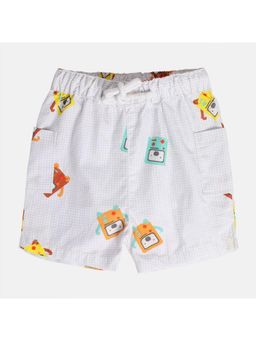 MINI KLUB - White Printed Shorts