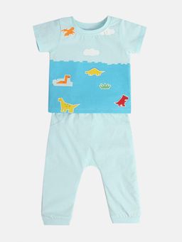 MINI KLUB - Blue Printed Shirt and Joggers (Set of 2)