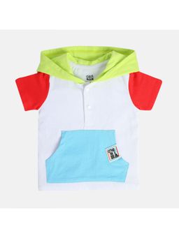 MINI KLUB - White Colorblock Hoodie